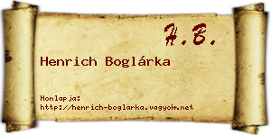 Henrich Boglárka névjegykártya